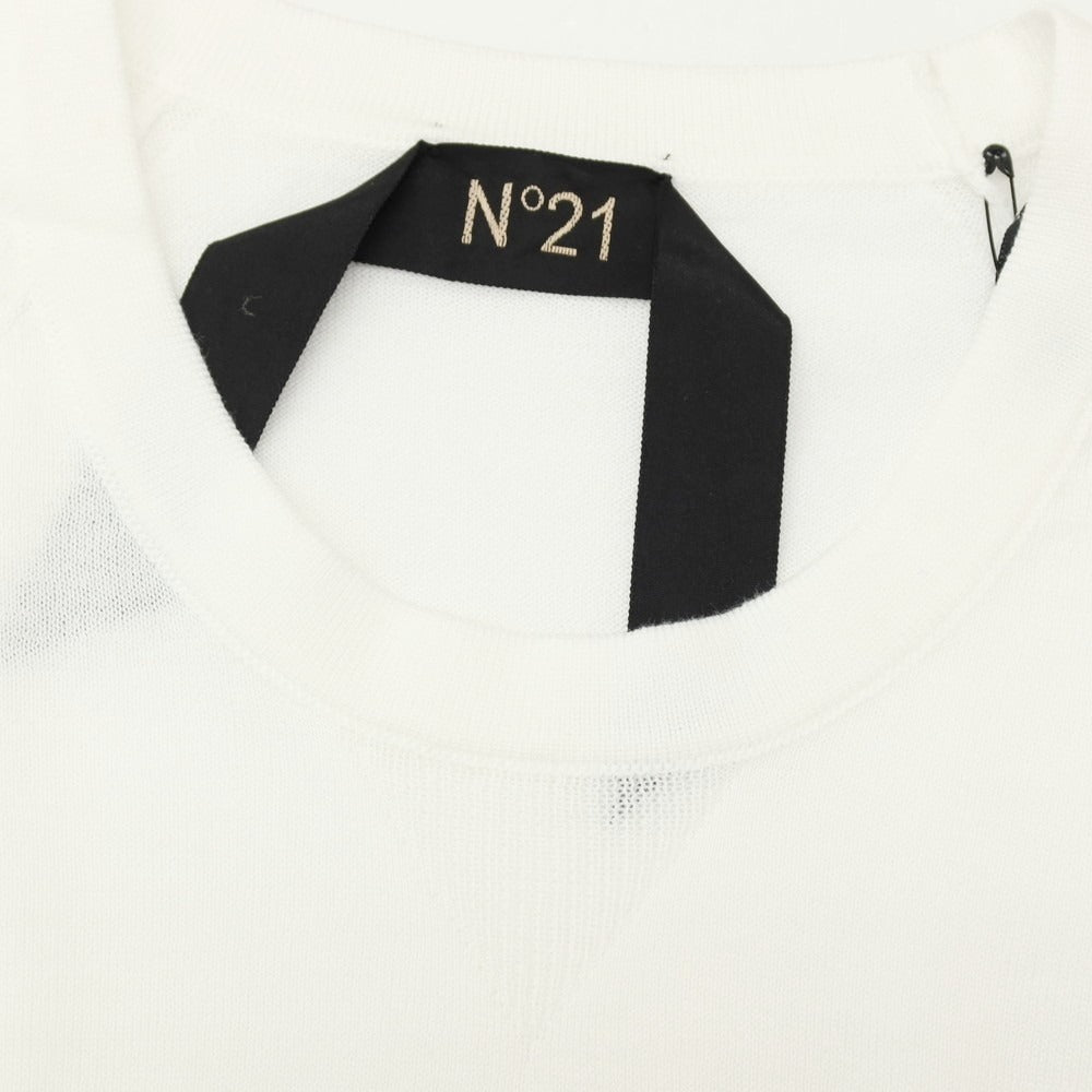 【新品】ヌメロ ヴェントゥーノ N°21 ハイゲージ コットン クルーネック プルオーバーニット ホワイト【 46 】【 状態ランクN 】【 メンズ 】