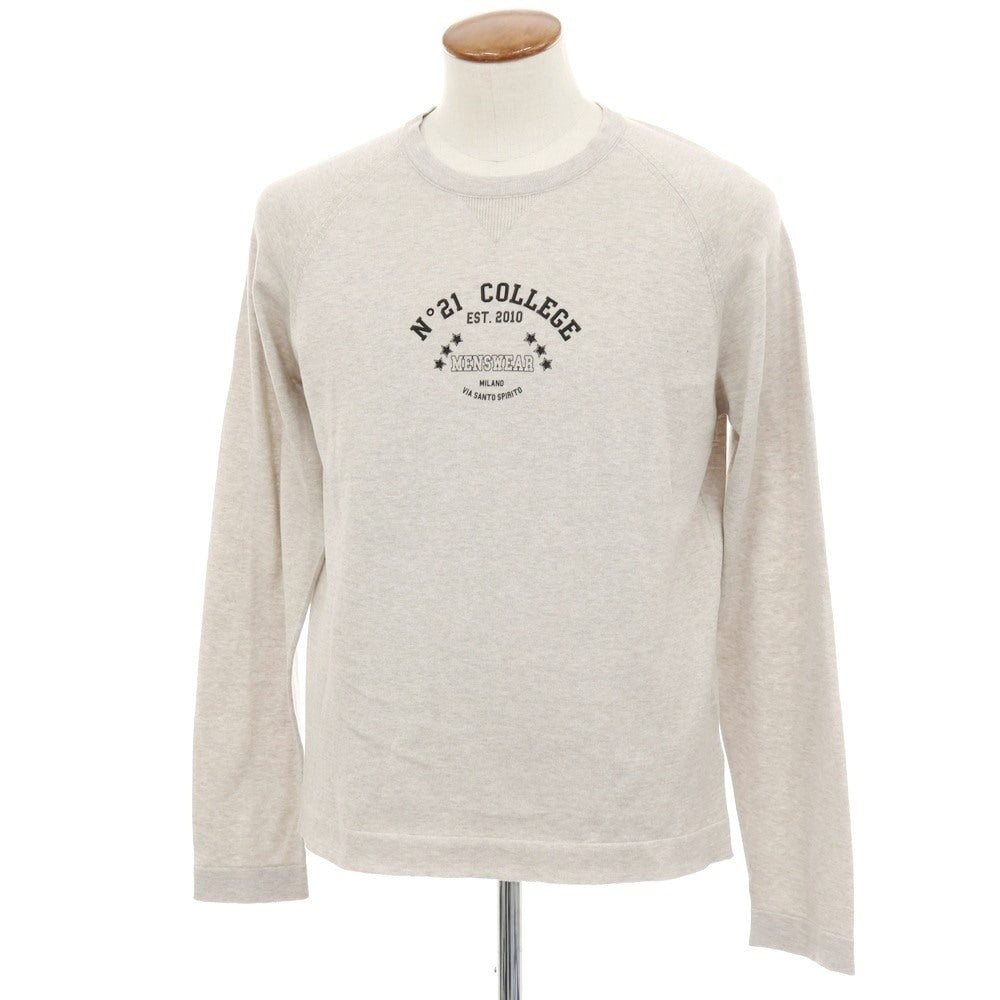 【新品アウトレット】ヌメロ ヴェントゥーノ N°21 ハイゲージ コットン クルーネック プルオーバーニット オートミール【 48 】【 状態ランクN- 】【 メンズ 】