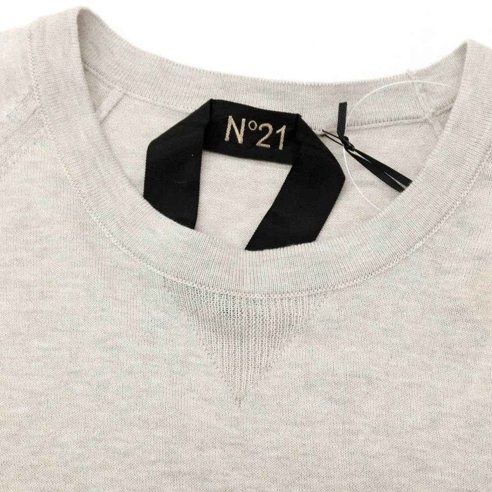 【新品アウトレット】ヌメロ ヴェントゥーノ N°21 ハイゲージ コットン クルーネック プルオーバーニット オートミール【 48 】【 状態ランクN- 】【 メンズ 】
