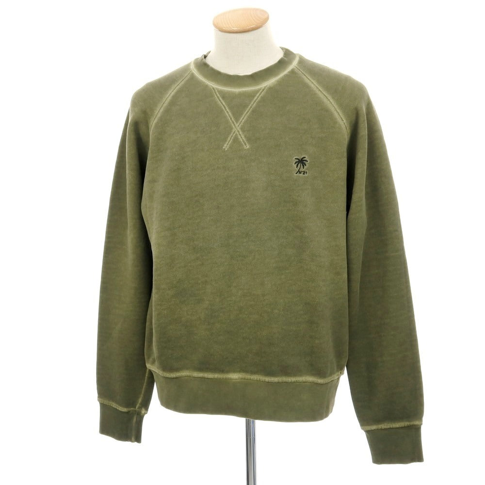 【新品】ヌメロ ヴェントゥーノ N°21 ガーメントダイ コットン クルーネック スウェット オリーブ【 S 】【 状態ランクN 】【 メンズ 】
