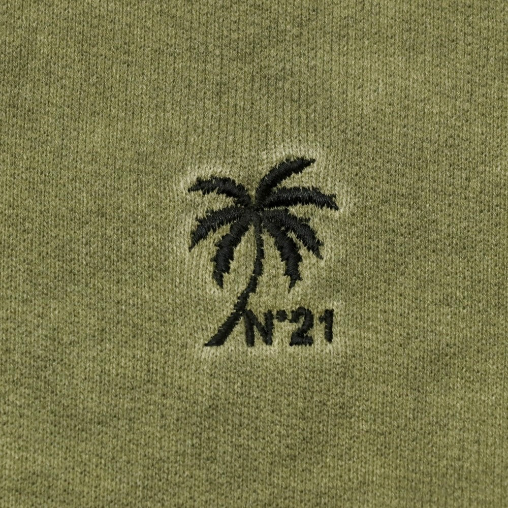 【新品】ヌメロ ヴェントゥーノ N°21 ガーメントダイ コットン クルーネック スウェット オリーブ【 S 】【 状態ランクN 】【 メンズ 】