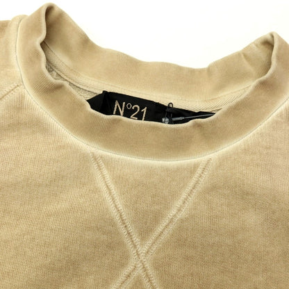【新品】ヌメロ ヴェントゥーノ N°21 ガーメントダイ コットン クルーネック スウェット ベージュ【 L 】【 状態ランクN 】【 メンズ 】
