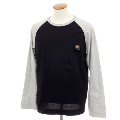 【新品】ヌメロ ヴェントゥーノ N°21 コットン クルーネック 長袖Ｔシャツ ブラックxグレー【 M 】【 状態ランクN 】【 メンズ 】