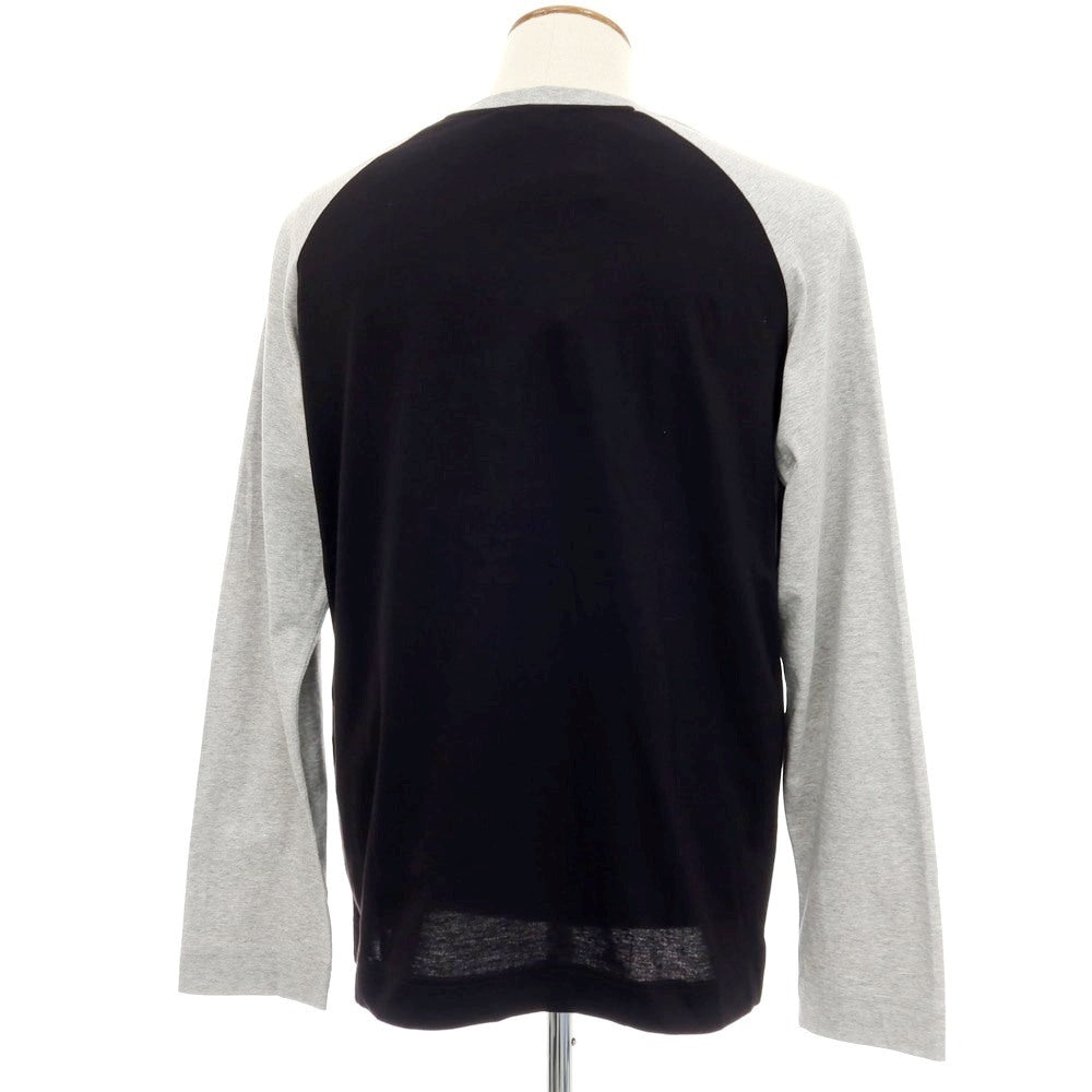 【新品】ヌメロ ヴェントゥーノ N°21 コットン クルーネック 長袖Ｔシャツ ブラックxグレー【サイズM】【 状態ランクN 】【 メンズ 】[CPD]