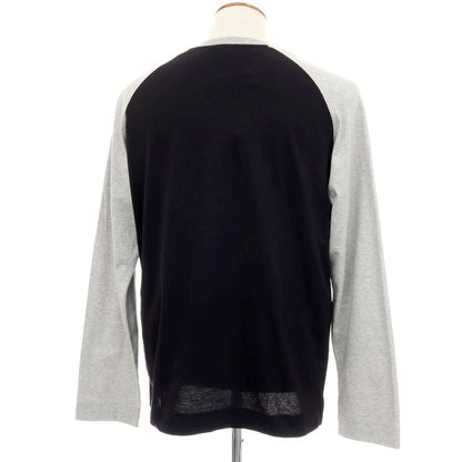 【新品】ヌメロ ヴェントゥーノ N°21 コットン クルーネック 長袖Ｔシャツ ブラックxグレー【 M 】【 状態ランクN 】【 メンズ 】