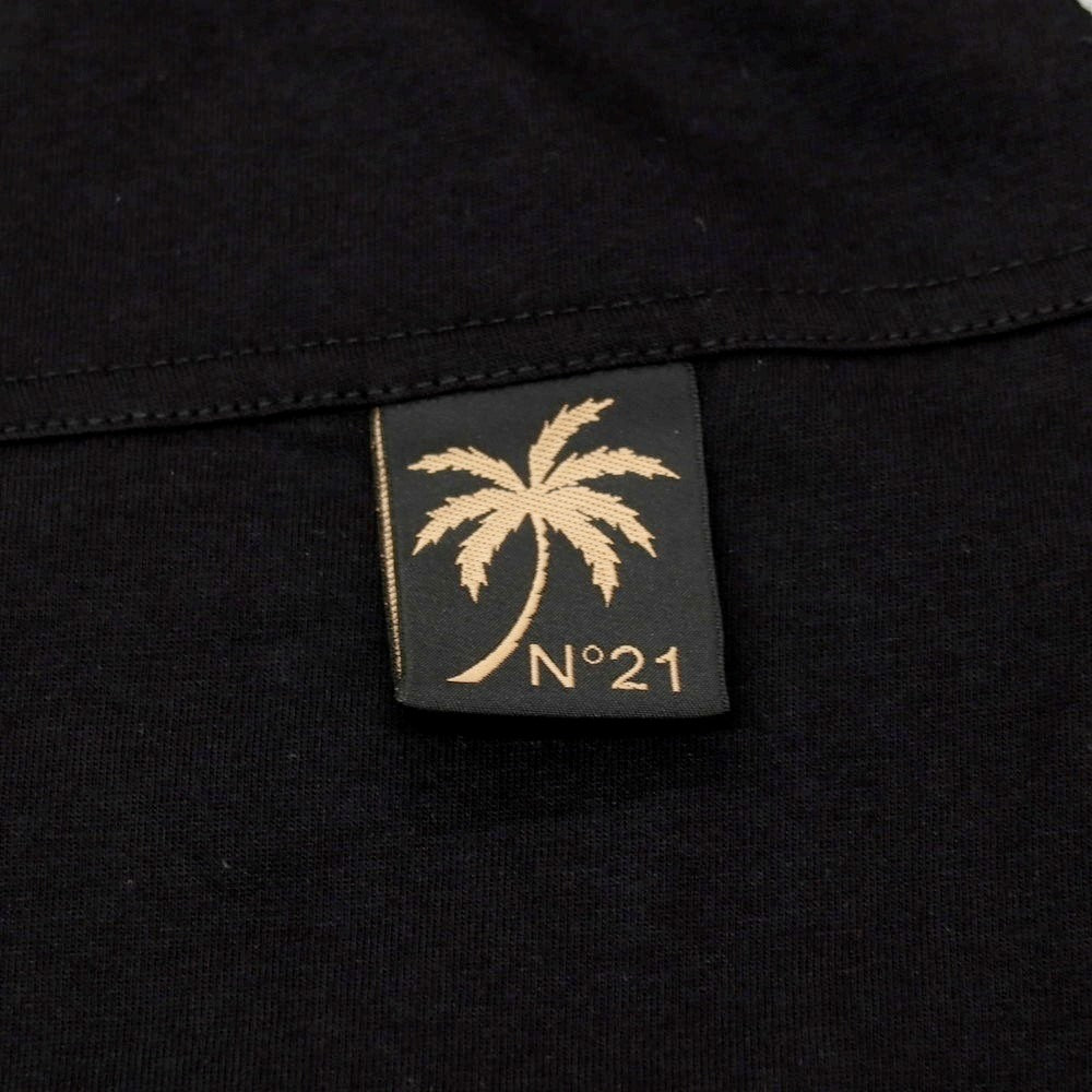 【新品】ヌメロ ヴェントゥーノ N°21 コットン クルーネック 長袖Ｔシャツ ブラックxグレー【 M 】【 状態ランクN 】【 メンズ 】