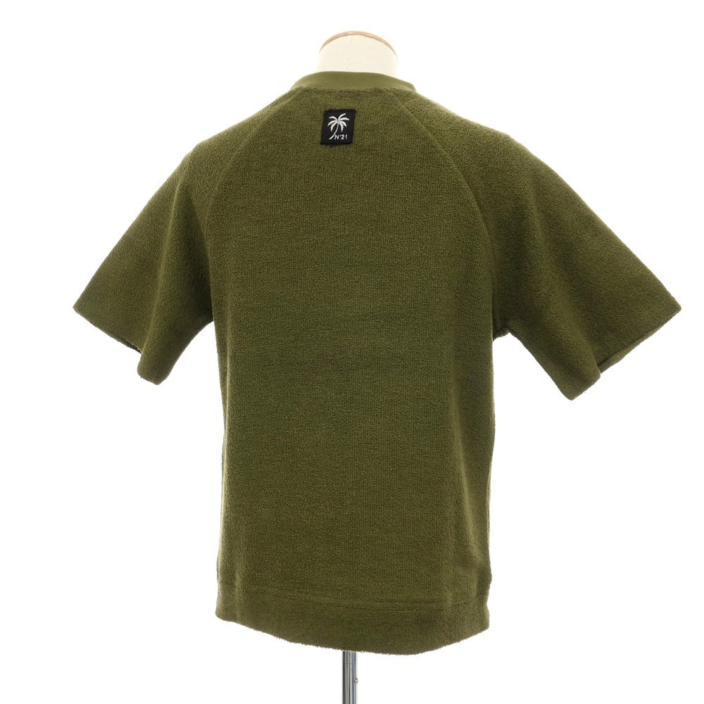 【新品】ヌメロ ヴェントゥーノ N°21 コットン パイル クルーネック 半袖Ｔシャツ オリーブ【サイズS】【 状態ランクN 】【 メンズ 】[DPD]
