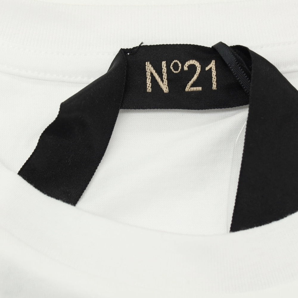 【新品】ヌメロ ヴェントゥーノ N°21 コットン プリント クルーネック 半袖Ｔシャツ ホワイト【 サイズL 】【 状態ランクN 】【 メンズ 】 [CPD]