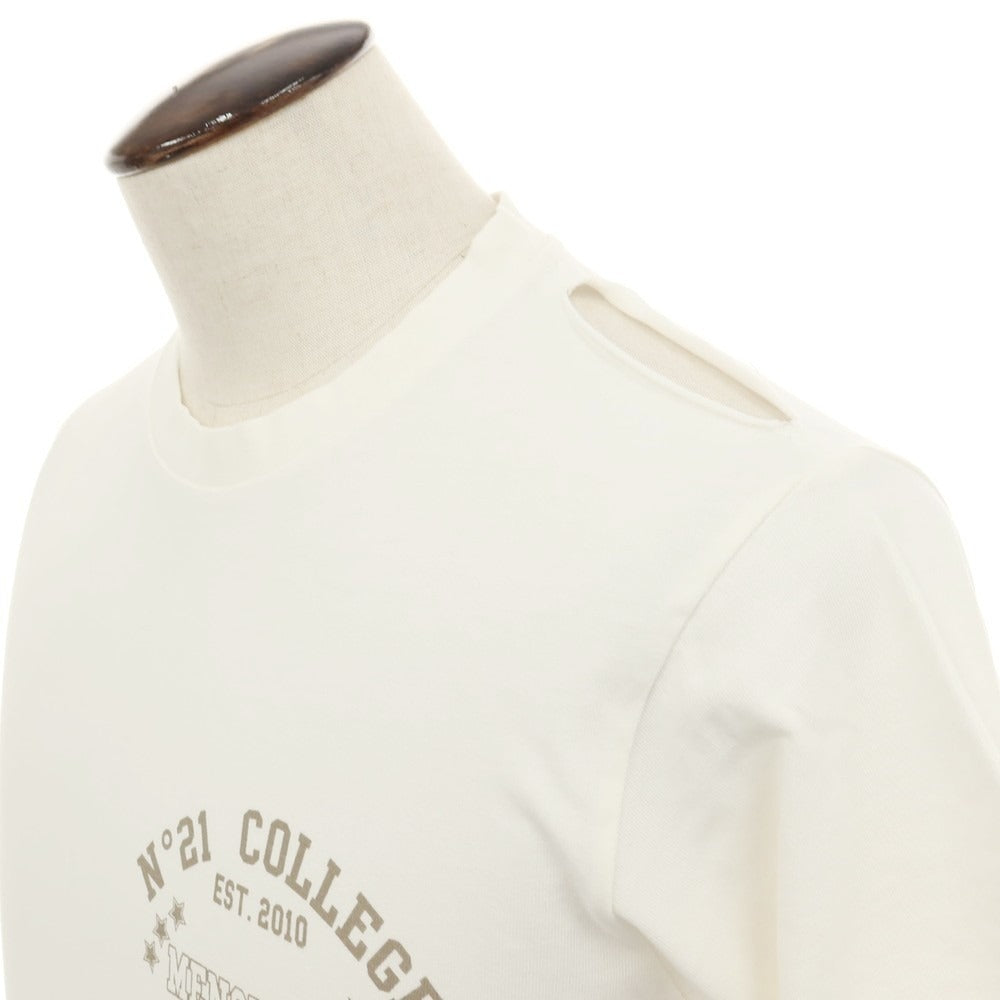 【新品アウトレット】ヌメロ ヴェントゥーノ N°21 コットンポリウレタン クルーネック 半袖Ｔシャツ アイボリー【サイズL】【 状態ランクN- 】【 メンズ 】[DPD]