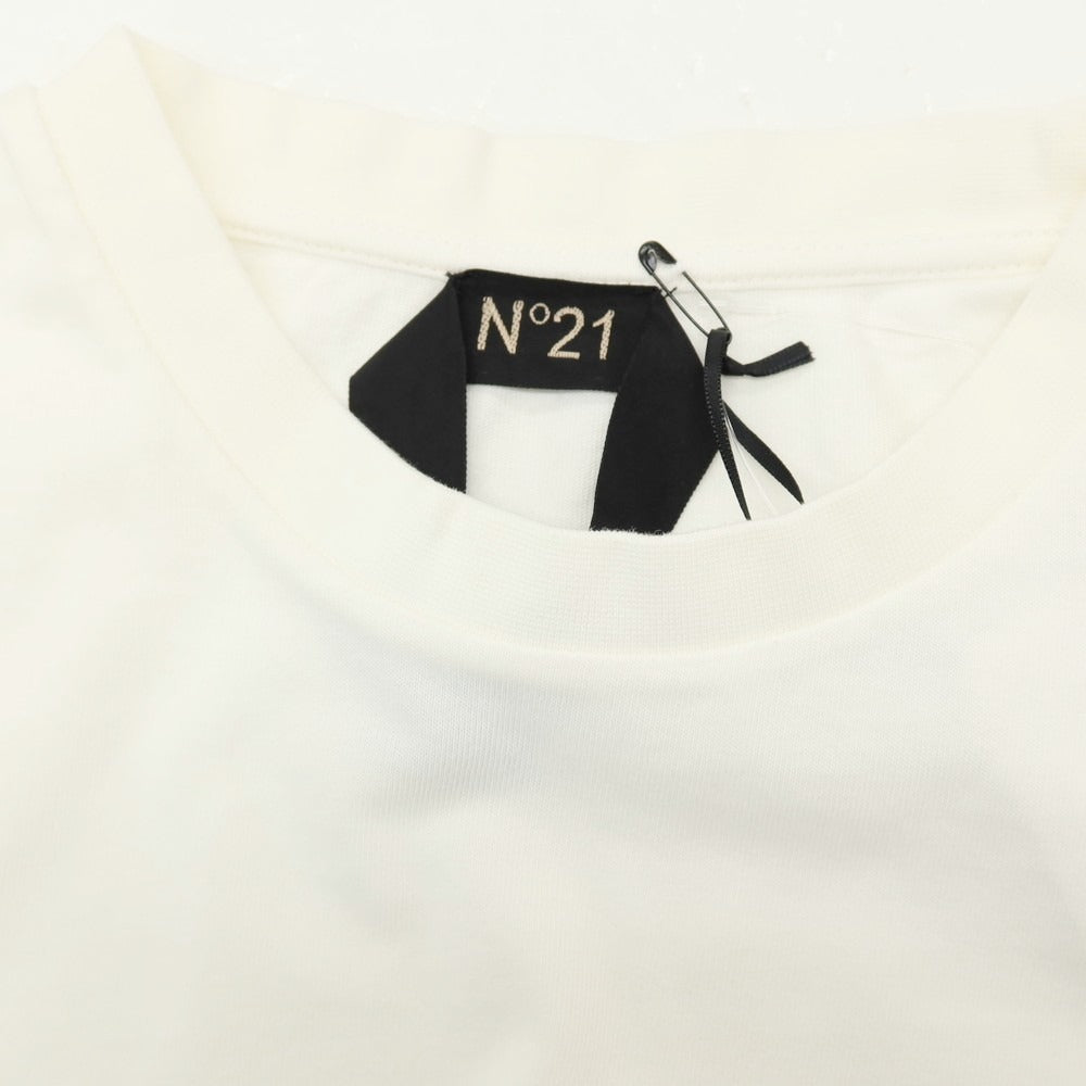 【新品アウトレット】ヌメロ ヴェントゥーノ N°21 コットンポリウレタン クルーネック 半袖Ｔシャツ アイボリー【サイズL】【 状態ランクN- 】【 メンズ 】[DPD]