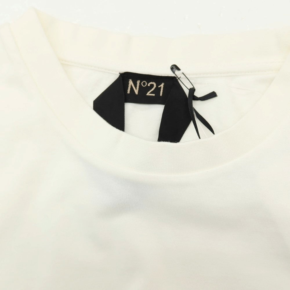 【新品】ヌメロ ヴェントゥーノ N°21 コットンポリウレタン クルーネック 半袖Ｔシャツ アイボリー【サイズXL】【 状態ランクN 】【 メンズ 】[DPD]