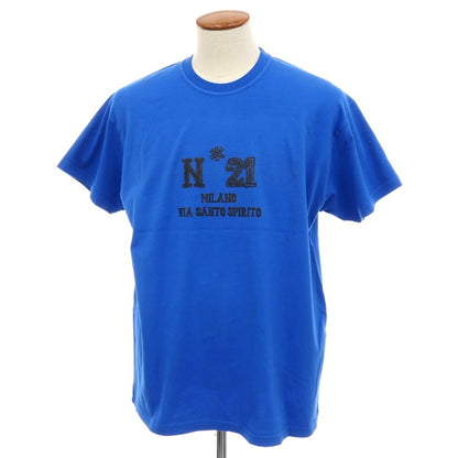 【新品】ヌメロ ヴェントゥーノ N°21 コットン クルーネック 半袖Ｔシャツ ブルー【 M 】【 状態ランクN 】【 メンズ 】