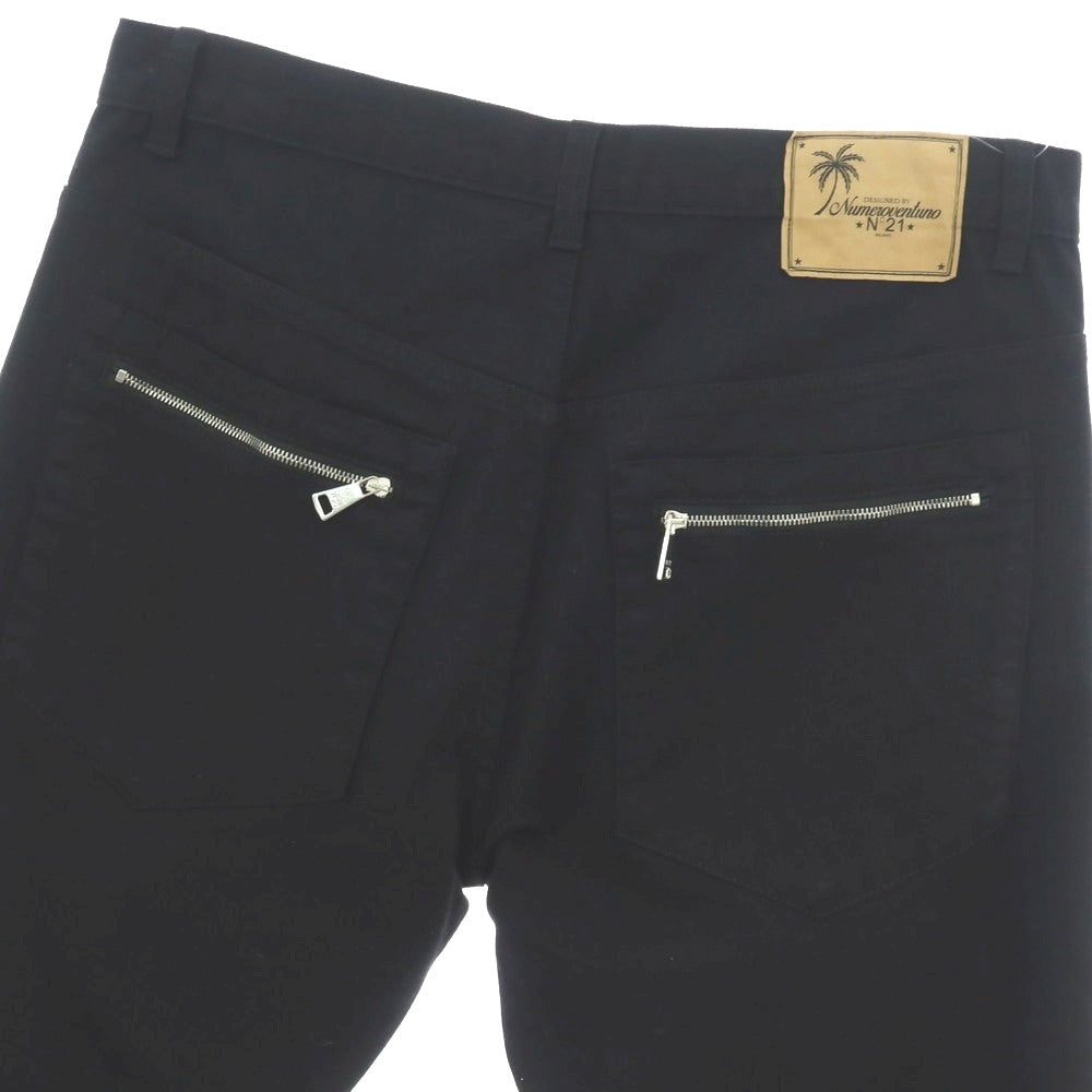 【新品】ヌメロ ヴェントゥーノ N°21 ストレッチ コットン セミフレア 5ポケットパンツ ブラック【 33 】【 状態ランクN 】【 メンズ 】