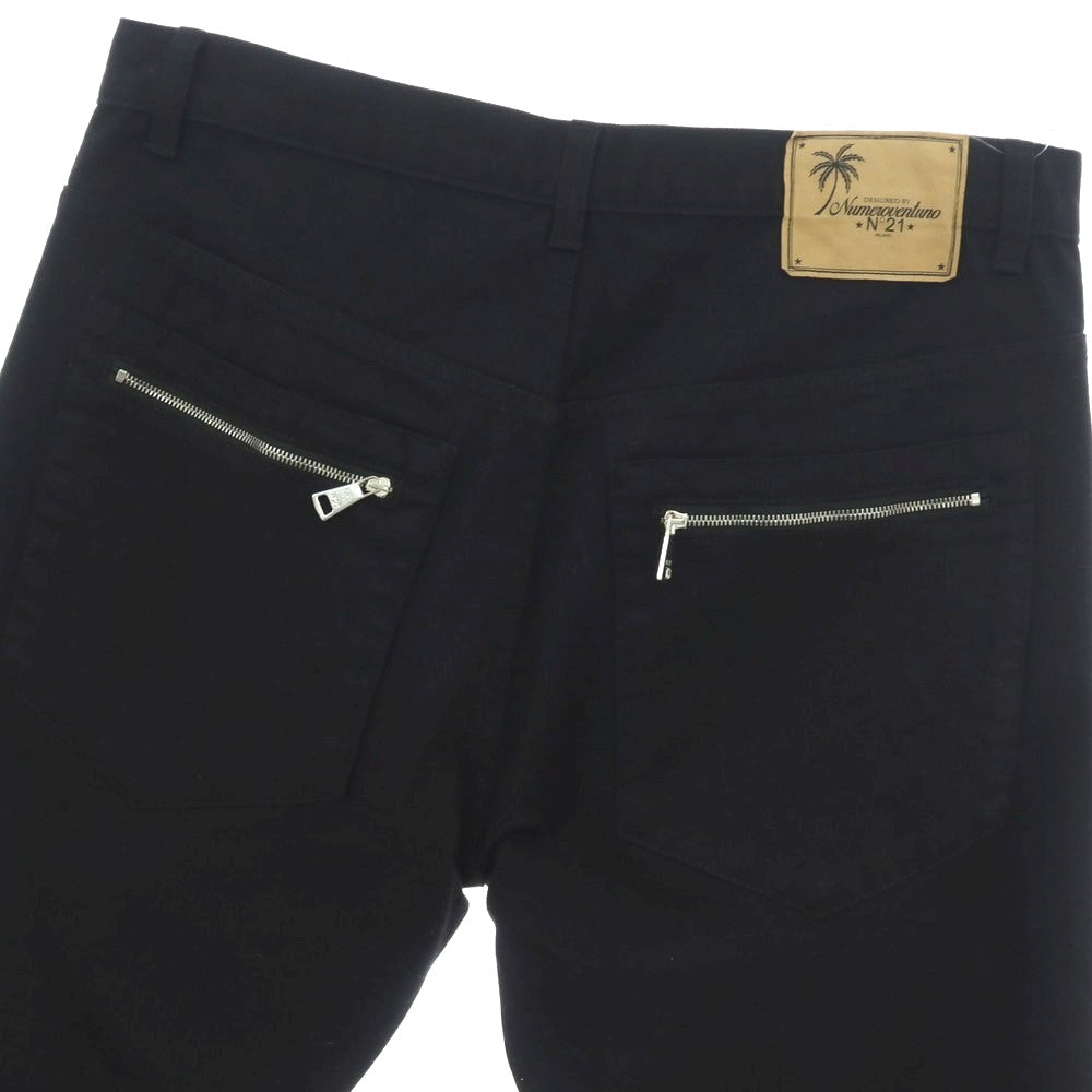 【新品】ヌメロ ヴェントゥーノ N°21 ストレッチ コットン セミフレア 5ポケットパンツ ブラック【サイズ33】【 状態ランクN 】【 メンズ 】[CPD]