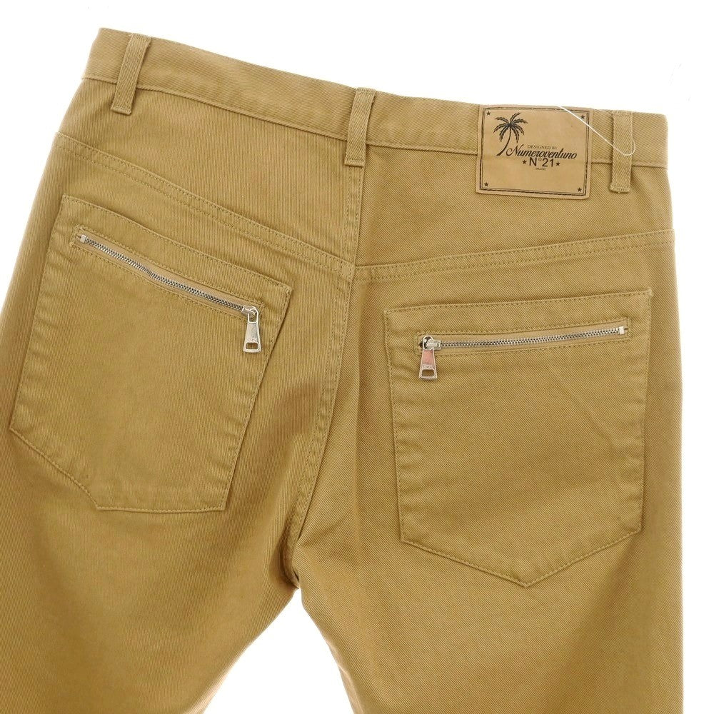 【新品】ヌメロ ヴェントゥーノ N°21 ストレッチ コットン セミフレア 5ポケットパンツ キャメルベージュ【サイズ31】【 状態ランクN 】【 メンズ 】[CPD]