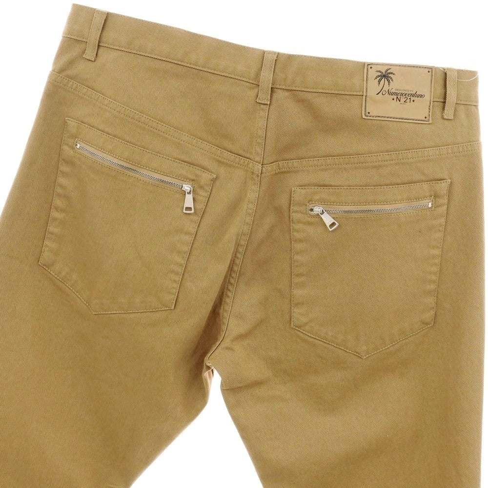 【新品】ヌメロ ヴェントゥーノ N°21 ストレッチ コットン セミフレア 5ポケットパンツ キャメルベージュ【 36 】【 状態ランクN 】【 メンズ 】