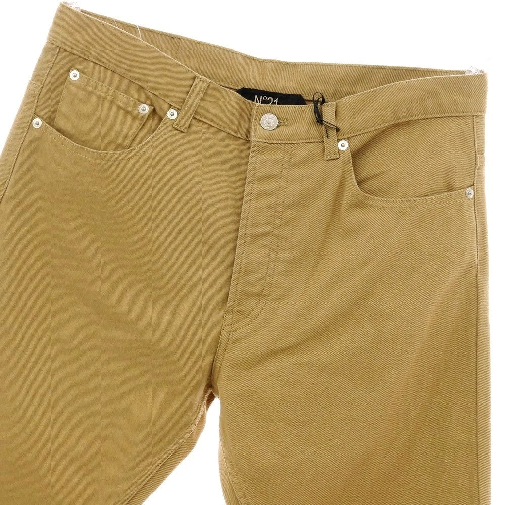 【新品】ヌメロ ヴェントゥーノ N°21 ストレッチ コットン セミフレア 5ポケットパンツ キャメルベージュ【 34 】【 状態ランクN 】【 メンズ 】
