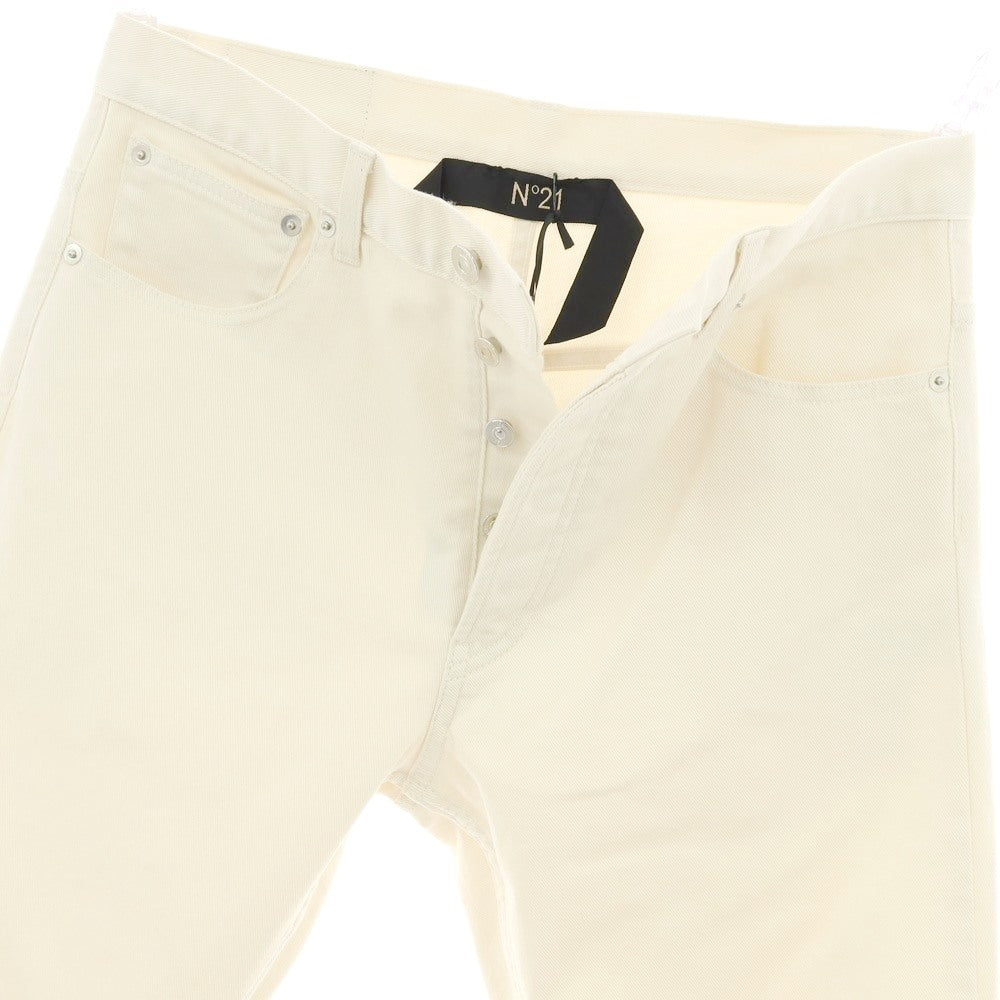 【新品】ヌメロ ヴェントゥーノ N°21 ストレッチ コットン セミフレア 5ポケットパンツ アイボリー【 31 】【 状態ランクN 】【 メンズ 】