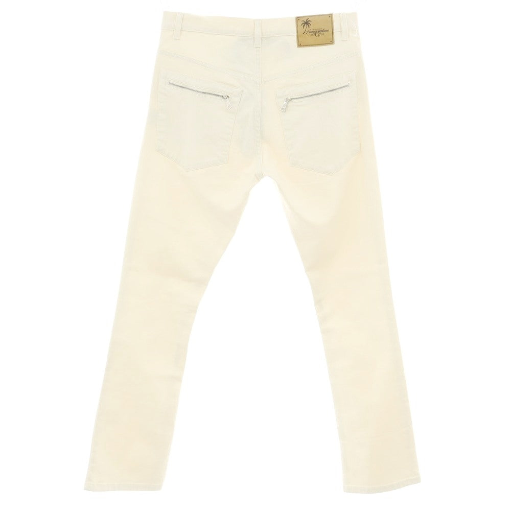 【新品】ヌメロ ヴェントゥーノ N°21 ストレッチ コットン セミフレア 5ポケットパンツ アイボリー【サイズ32】【 状態ランクN 】【 メンズ 】[CPD]