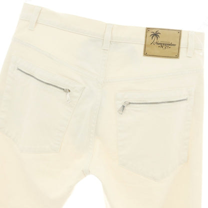 【新品】ヌメロ ヴェントゥーノ N°21 ストレッチ コットン セミフレア 5ポケットパンツ アイボリー【 32 】【 状態ランクN 】【 メンズ 】