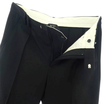 【新品】ヌメロ ヴェントゥーノ N°21 ストレッチ ポリエステルウール カジュアルスラックスパンツ ブラック【 46 】【 状態ランクN 】【 メンズ 】