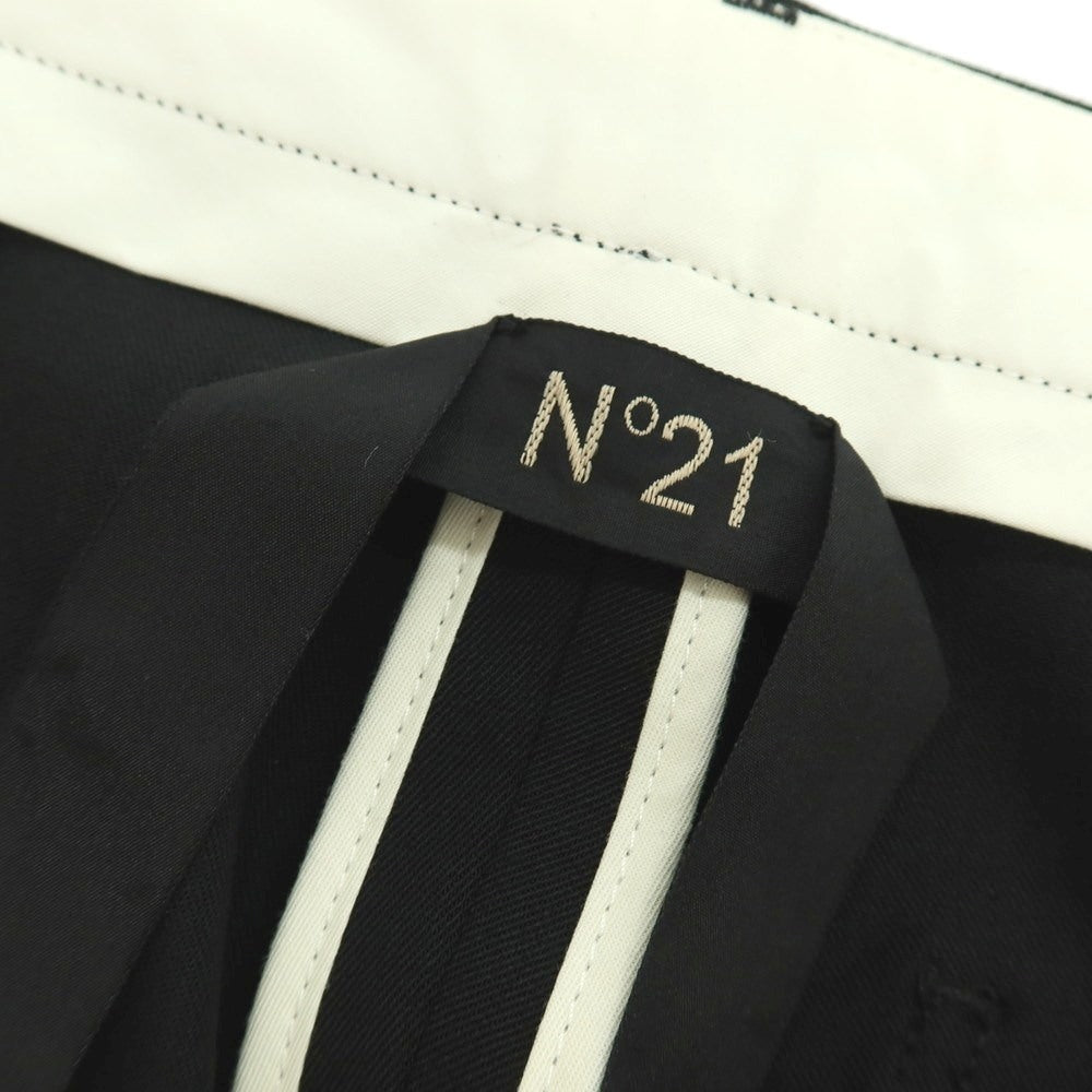 【新品】ヌメロ ヴェントゥーノ N°21 ストレッチ ポリエステルウール カジュアルスラックスパンツ ブラック【 46 】【 状態ランクN 】【 メンズ 】