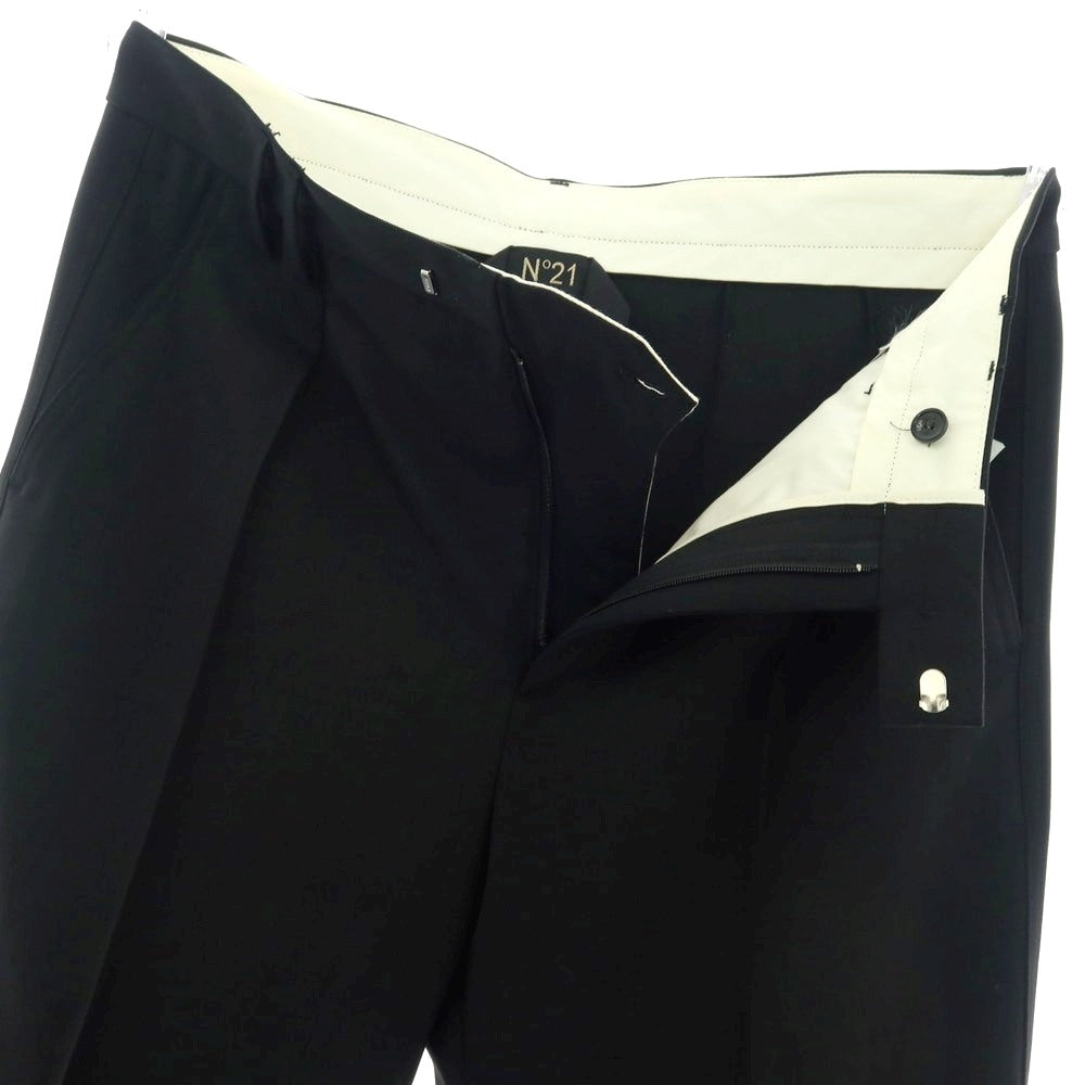 【新品】ヌメロ ヴェントゥーノ N°21 ストレッチ ポリエステルウール カジュアルスラックスパンツ ブラック【 48 】【 状態ランクN 】【 メンズ 】