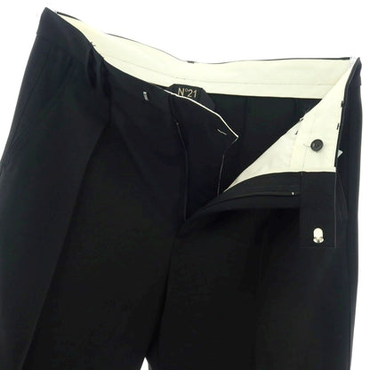 【新品】ヌメロ ヴェントゥーノ N°21 ストレッチ ポリエステルウール カジュアルスラックスパンツ ブラック【 48 】【 状態ランクN 】【 メンズ 】