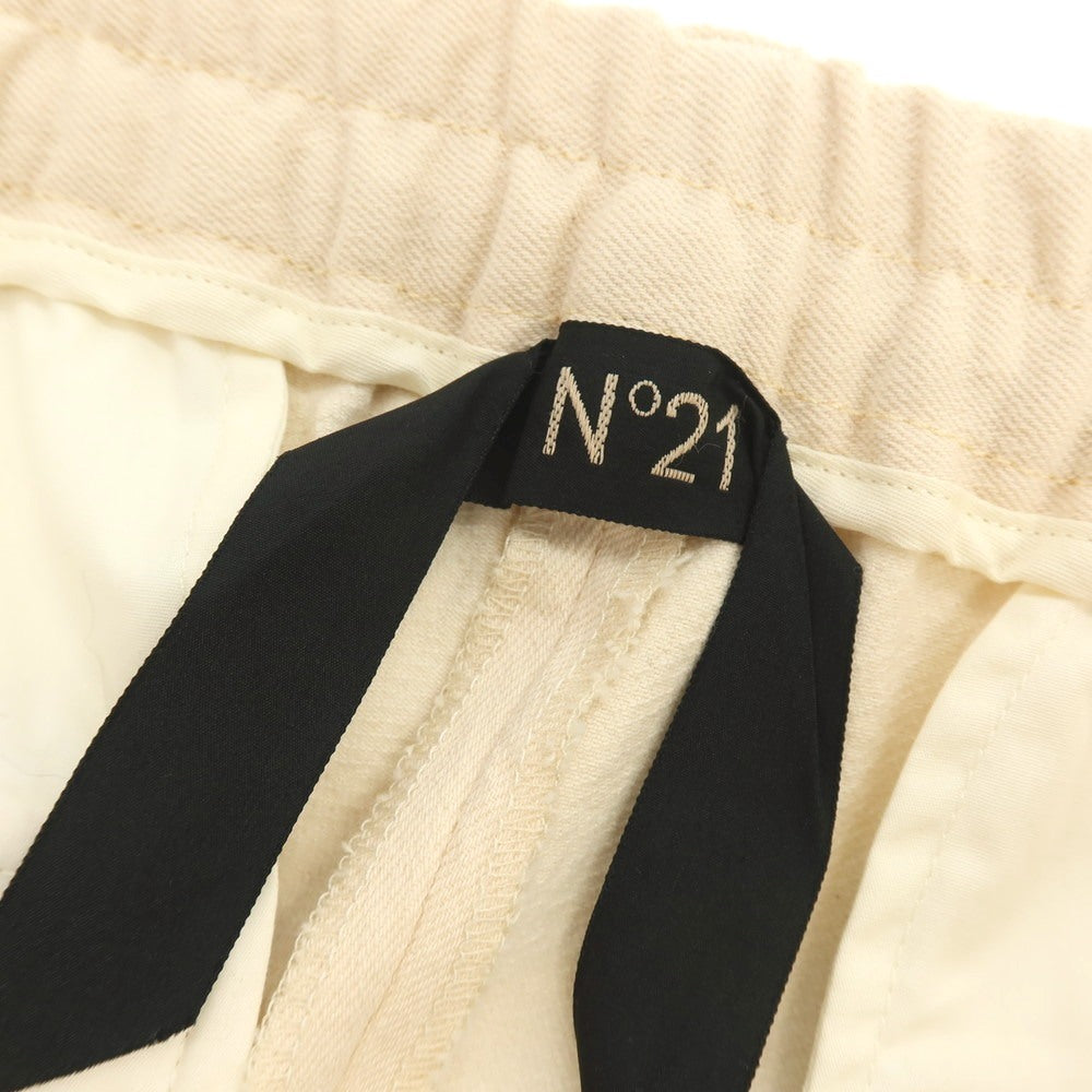 【新品】ヌメロ ヴェントゥーノ N°21 ストレッチ コットンウールポリエステル フレア イージースラックスパンツ クリーム【サイズ50】【 状態ランクN 】【 メンズ 】[DPD]