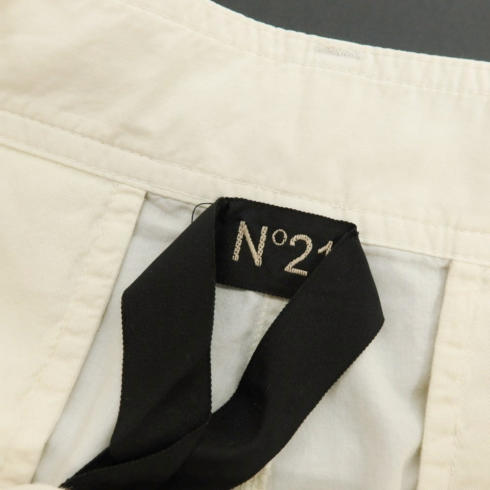 【新品アウトレット】ヌメロ ヴェントゥーノ N°21 コットン ベルテッドパンツ アイボリー【サイズ48】【 状態ランクN- 】【 メンズ 】[DPD]