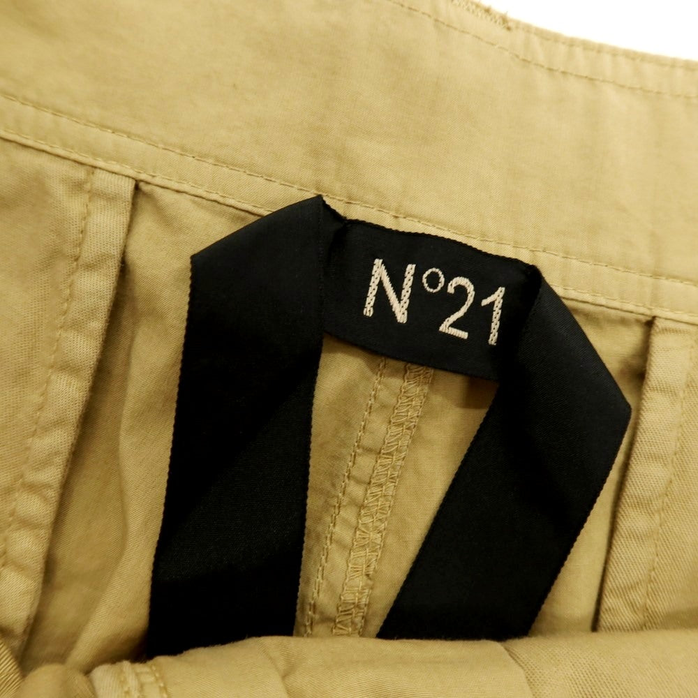 【新品】ヌメロ ヴェントゥーノ N°21 コットン ベルテッドパンツ キャメルベージュ【サイズ46】【 状態ランクN 】【 メンズ 】[DPD]