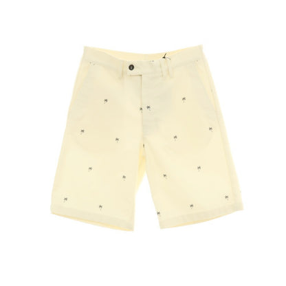 【新品】ヌメロ ヴェントゥーノ N°21 ストレッチ コットン ヤシの木 プリント バミューダショーツ イージーショートパンツ クリーム【 44 】【 状態ランクN 】【 メンズ 】