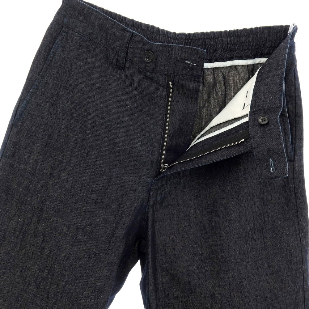 【新品】ヌメロ ヴェントゥーノ N°21 コットンリネン デニム バミューダショーツ イージーショートパンツ ネイビー【サイズ44】【 状態ランクN 】【 メンズ 】