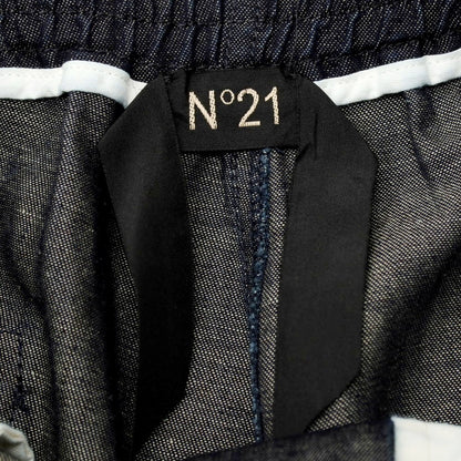 【新品】ヌメロ ヴェントゥーノ N°21 コットンリネン デニム バミューダショーツ イージーショートパンツ ネイビー【サイズ44】【 状態ランクN 】【 メンズ 】