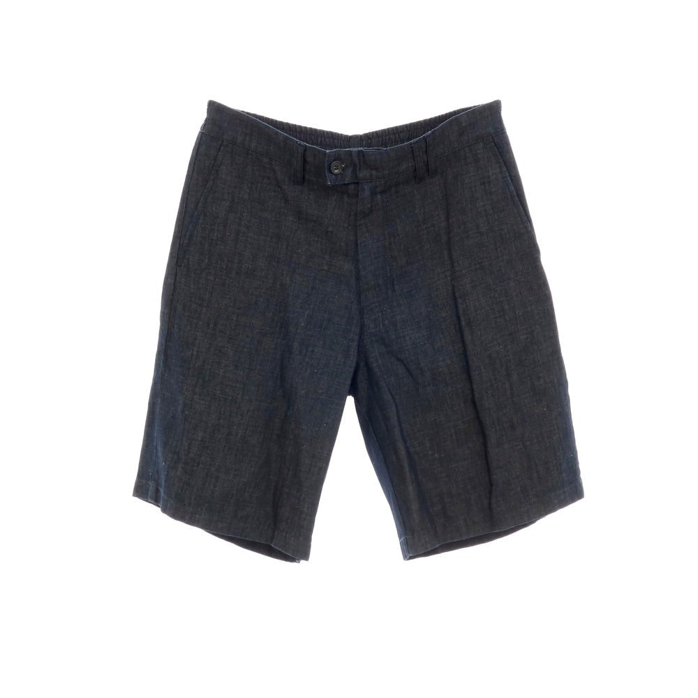 【新品】ヌメロ ヴェントゥーノ N°21 コットンリネン デニム バミューダショーツ イージーショートパンツ ネイビー【サイズ48】【 状態ランクN 】【 メンズ 】