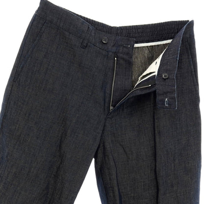 【新品】ヌメロ ヴェントゥーノ N°21 コットンリネン デニム バミューダショーツ イージーショートパンツ ネイビー【サイズ48】【 状態ランクN 】【 メンズ 】