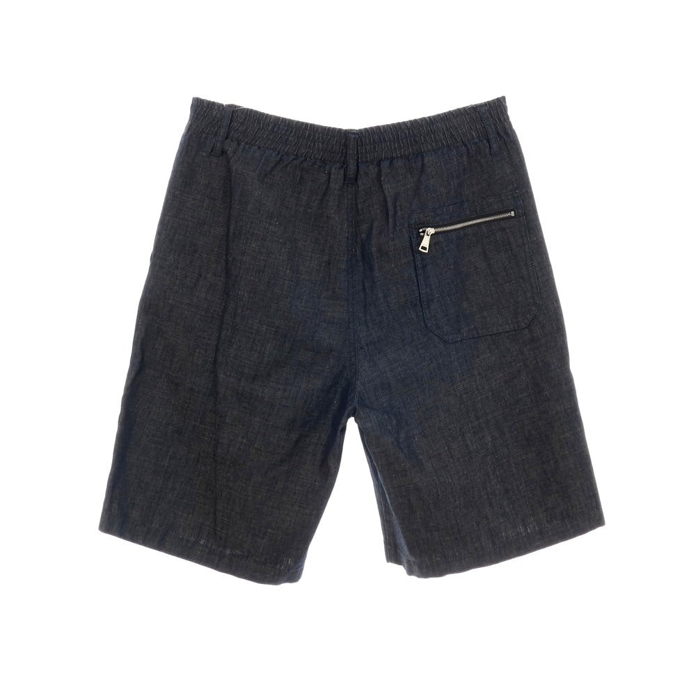 【新品】ヌメロ ヴェントゥーノ N°21 コットンリネン デニム バミューダショーツ イージーショートパンツ ネイビー【サイズ48】【 状態ランクN 】【 メンズ 】