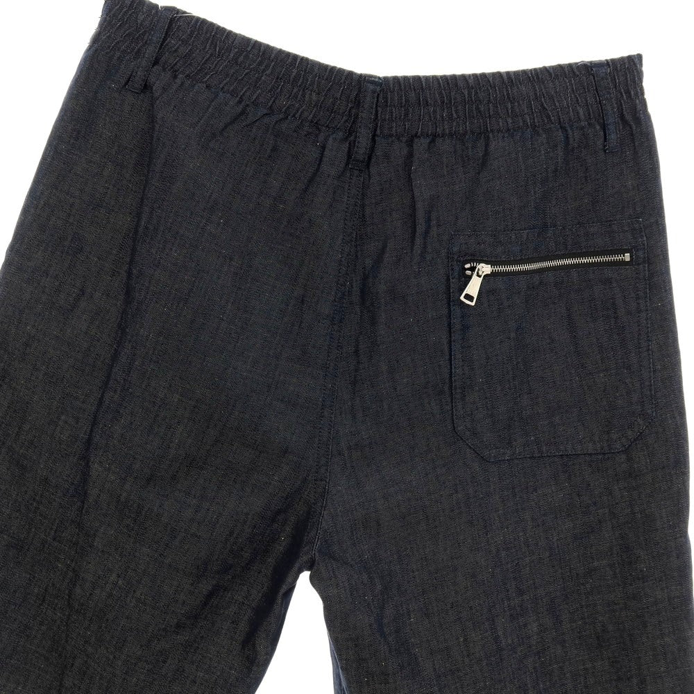 【新品】ヌメロ ヴェントゥーノ N°21 コットンリネン デニム バミューダショーツ イージーショートパンツ ネイビー【サイズ48】【 状態ランクN 】【 メンズ 】