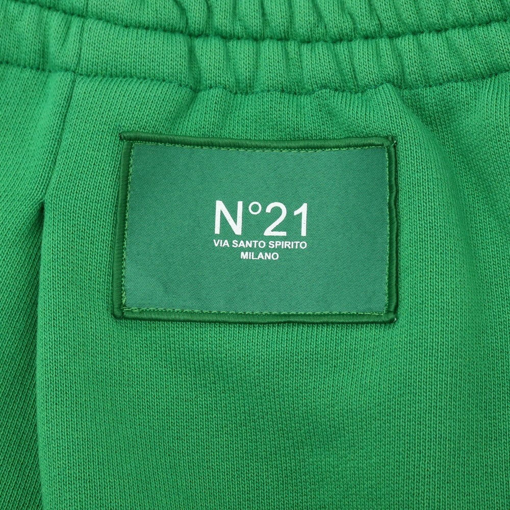 【新品】ヌメロ ヴェントゥーノ N°21 コットン スウェット ハーフパンツ ショートパンツ グリーン【サイズ36】【 状態ランクN 】【 メンズ 】[DPD]