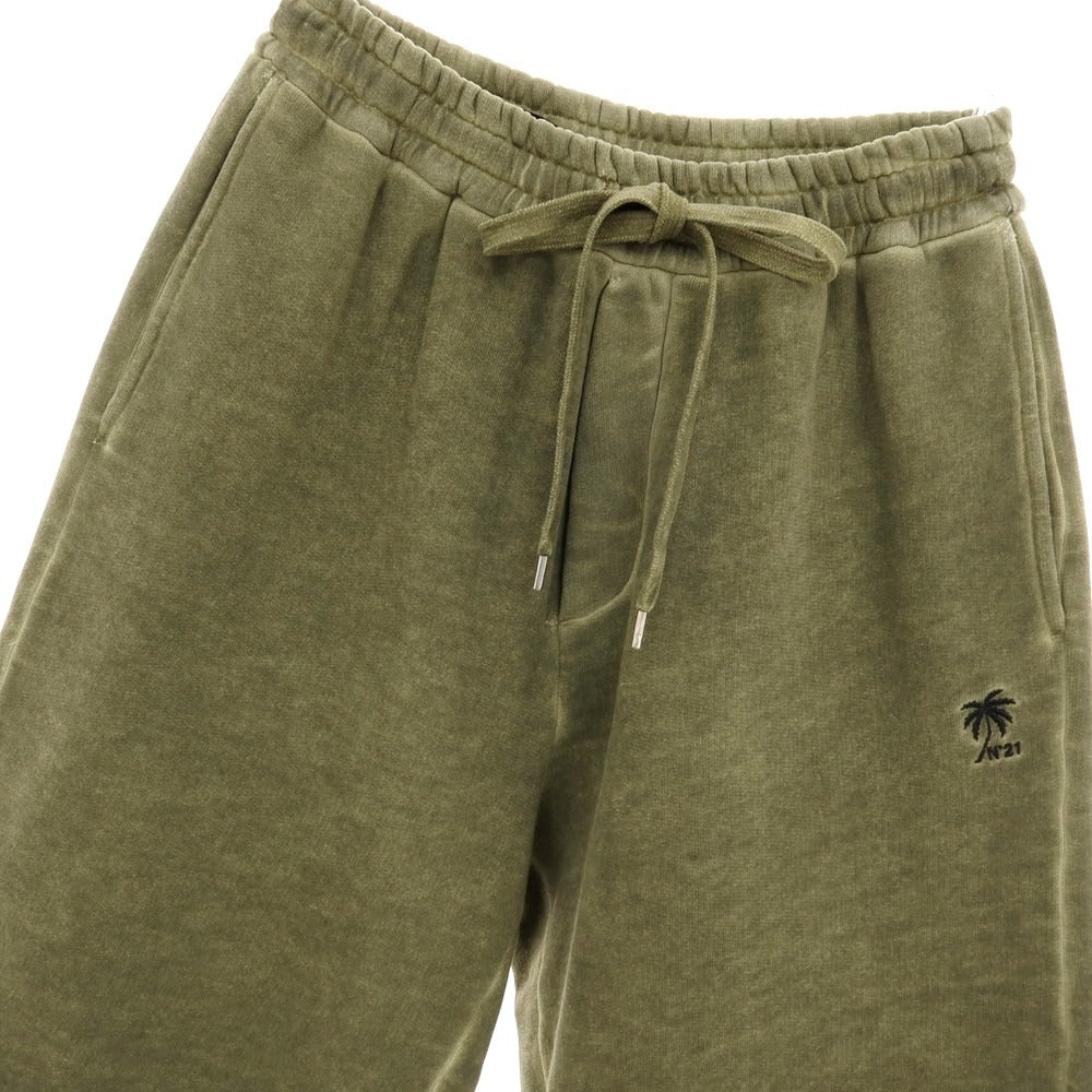 【新品】ヌメロ ヴェントゥーノ N°21 ガーメントダイ コットン スウェット ショートパンツ オリーブ【サイズXS】【 状態ランクN 】【 メンズ 】