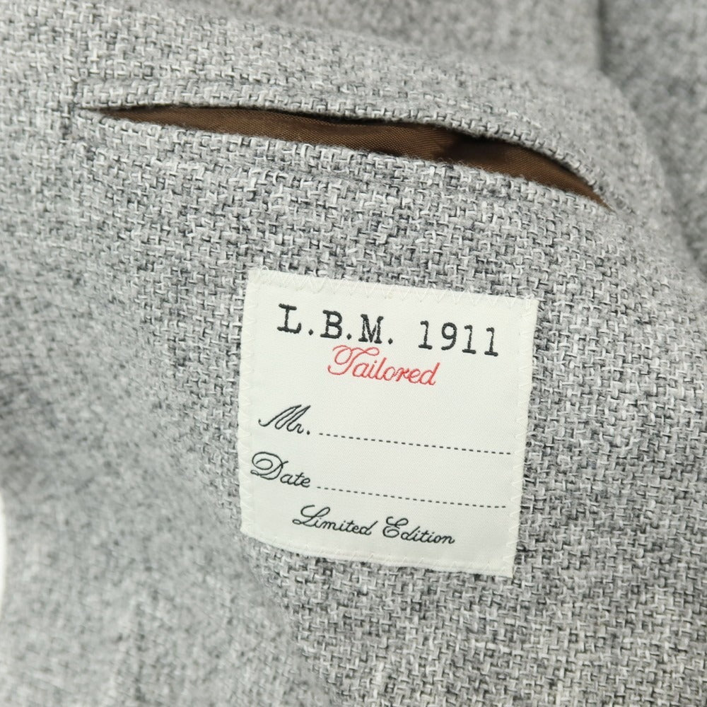 【中古】エルビーエム1911 L.B.M.1911 ウールリネンカシミヤ 2B テーラードジャケット グレー【サイズ44 C】【 状態ランクA 】【 メンズ 】