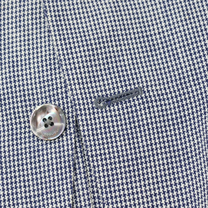 【中古】ボリオリ BOGLIOLI SOHO リネン ハウンドトゥース 3B テーラードジャケット ネイビーxホワイト【サイズ42】【 状態ランクC 】【 メンズ 】