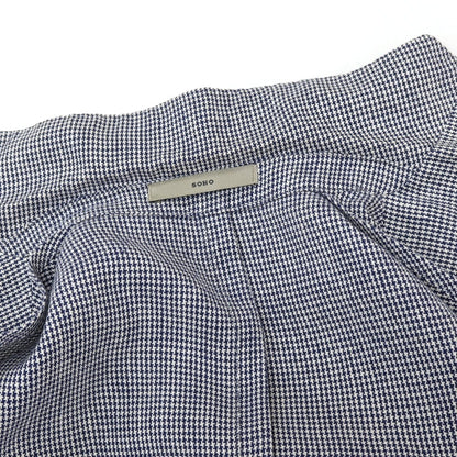 【中古】ボリオリ BOGLIOLI SOHO リネン ハウンドトゥース 3B テーラードジャケット ネイビーxホワイト【サイズ42】【 状態ランクC 】【 メンズ 】