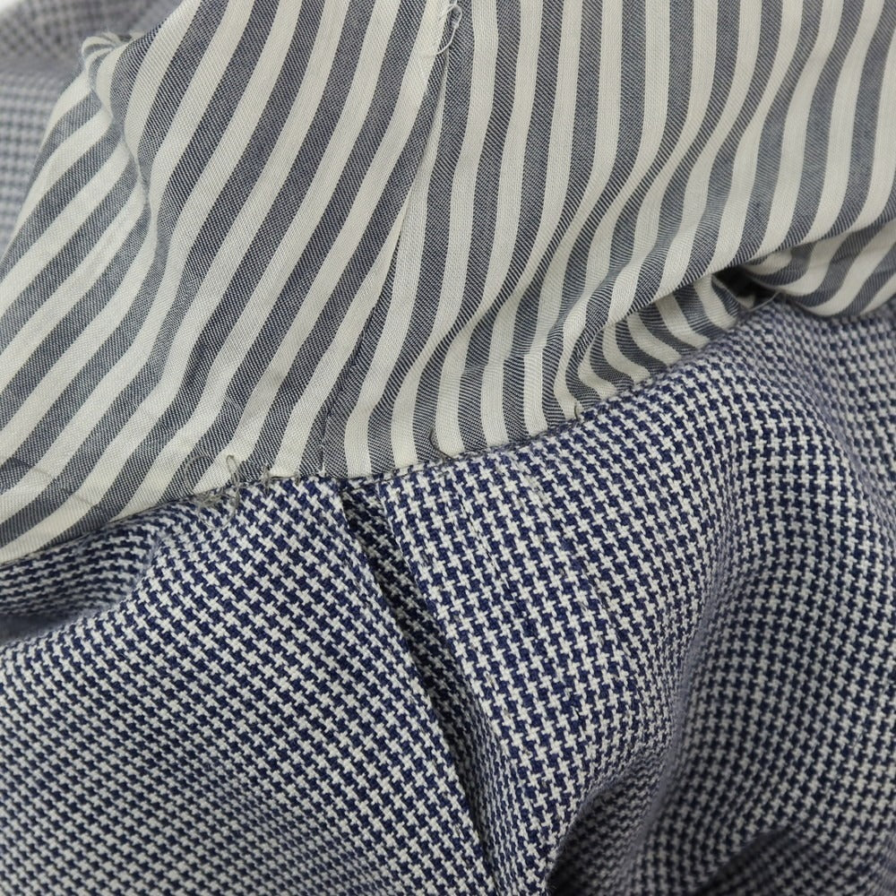 【中古】ボリオリ BOGLIOLI SOHO リネン ハウンドトゥース 3B テーラードジャケット ネイビーxホワイト【サイズ42】【 状態ランクC 】【 メンズ 】