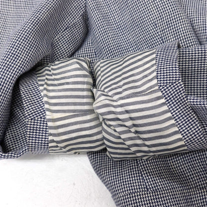 【中古】ボリオリ BOGLIOLI SOHO リネン ハウンドトゥース 3B テーラードジャケット ネイビーxホワイト【サイズ42】【 状態ランクC 】【 メンズ 】