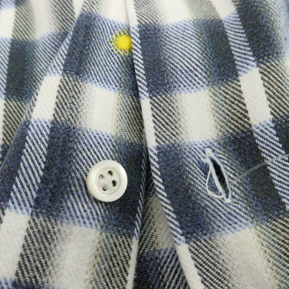 【中古】ジャンネット giannetto コットン チェック カッタウェイ カジュアルシャツ グレーxホワイト【サイズ36】【 状態ランクB 】【 メンズ 】