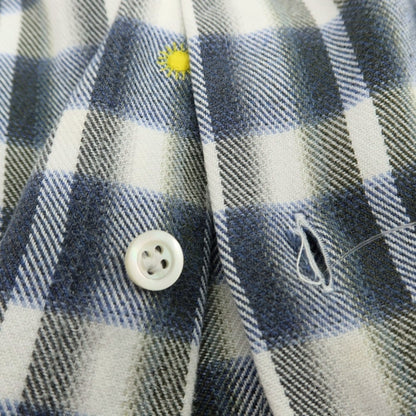 【中古】ジャンネット giannetto コットン チェック カッタウェイ カジュアルシャツ グレーxホワイト【サイズ36】【 状態ランクB 】【 メンズ 】