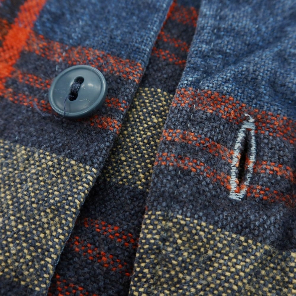 【中古】ダブルアールエル RRL DOUBLE RL コットン チェック レギュラーカラー カジュアルシャツ ネイビーxベージュ【サイズXS】【 状態ランクB 】【 メンズ 】