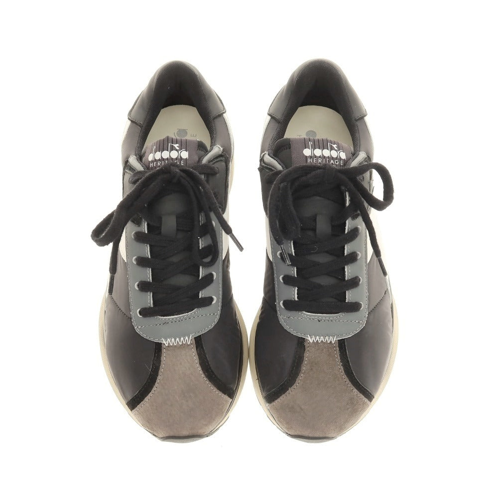 【中古】ディアドラ Diadora HERITAGE スニーカー ブラックxグレー【サイズ25】【 状態ランクB 】【 メンズ 】