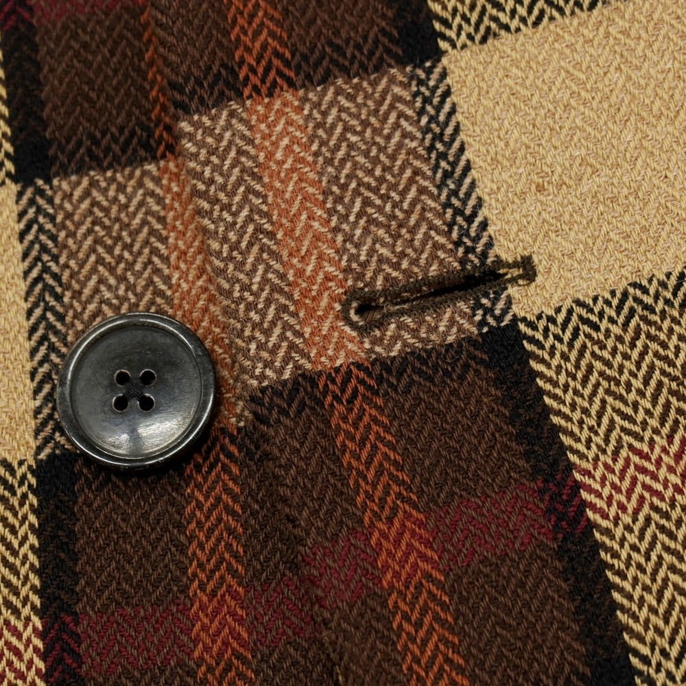 【中古】ドリスヴァンノッテン DRIES VAN NOTEN コットンウール チェック 2B テーラードジャケット ベージュxブラウン【 M 】【 状態ランクB 】【 メンズ 】